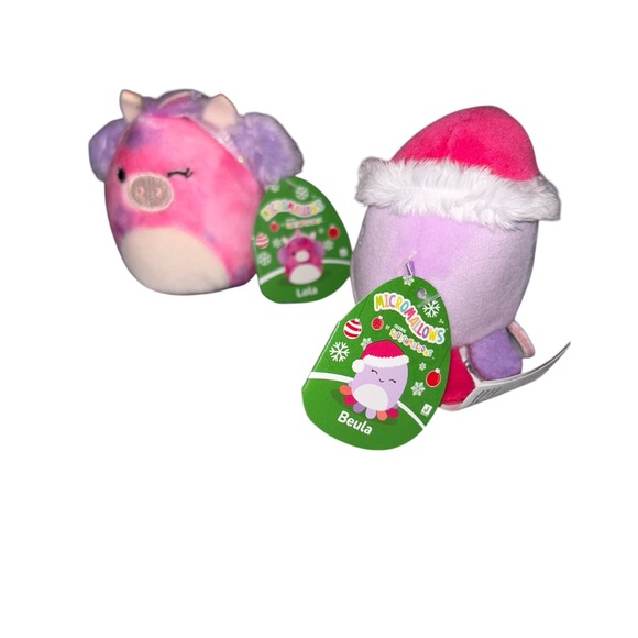 Perfectly Pink Holiday Micromallows Set Beula the Octopus Lola the Unicorn - Picture 4 of 9